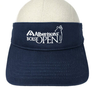 Albertsons Boise Open Chevron Strapback Sun Visor Cap Blue OS Ivory Headwear